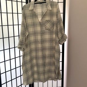 Express flannel shirt dress XL